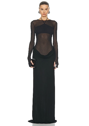 Andreadamo Jersey Long Dress in Black - Black. Size L (also in ).