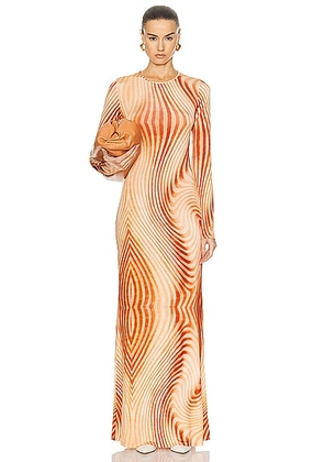 TOVE Malloree Dress in Swirl Print - Orange. Size 34 (also in 36, 38, 40).
