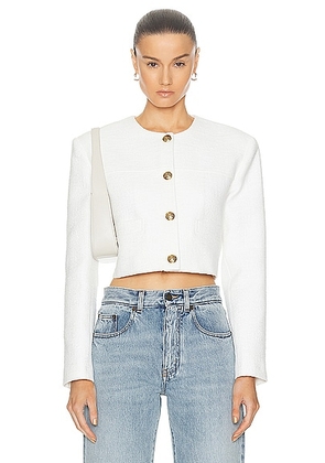 Citizens of Humanity Pia Cropped Jacket in Naturaline - White. Size L (also in M, S, XL).