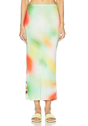 SIEDRES Lilt Maxi Skirt in Multi - Green. Size L (also in M, S, XS).