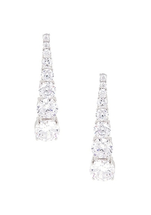 Completedworks Cz Earrings in Sterling Silver - Metallic Silver. Size all.