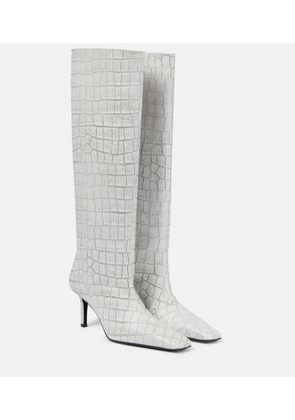 Acne Studios Croc-effect leather knee-high boots