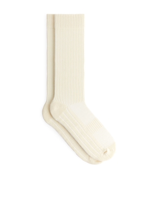 Ribbed Sports Socks Set of 2 - White