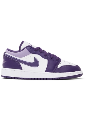 Nike Jordan Kids White & Purple Air Jordan 1 Low Big Kids Sneakers