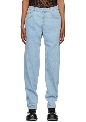 Mugler Blue Twisted Seam Jeans