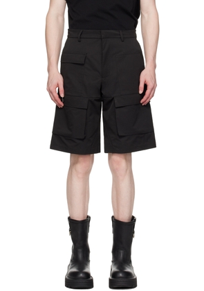 HELIOT EMIL Black Cellulae Cargo Shorts