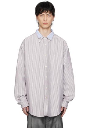 Hed Mayner White & Purple Layered Shirt