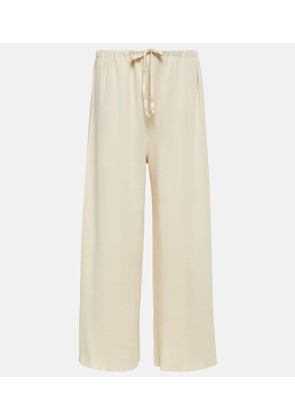 The Row Delphine silk and cotton sweatpants