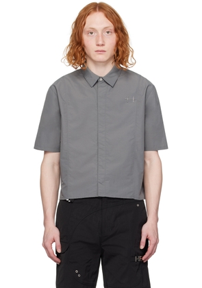 HELIOT EMIL Gray Plicate Shirt