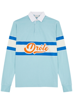 DRÔLE DE Monsieur Logo-embroidered Striped Polo Shirt - Blue - S