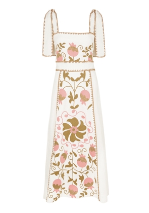 Lug Von Siga Ornella Uzbek Embroidered Linen Midi Dress - Multicoloured - 38 (UK10 / S)