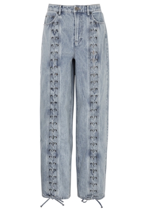 Rotate Birger Christensen Lace-up Wide-leg Jeans - Denim - W25 (W25 / UK6 / XS)
