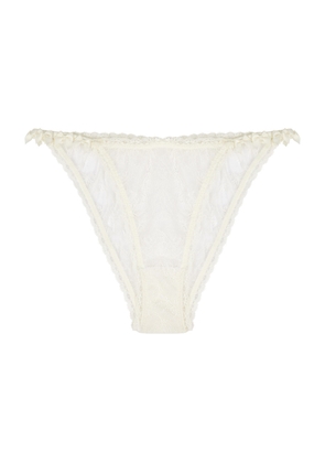 Love Stories Isabel Bow-embellished Lace Briefs - Off White