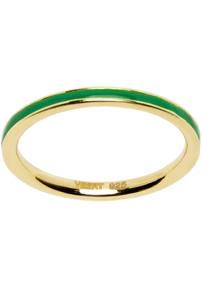 VEERT Gold 'The Green Enamel Stack' Ring