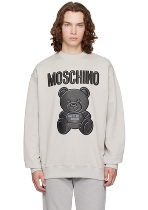 Moschino Gray Teddy Bear Sweatshirt