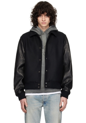 John Elliott Black Varsity Leather Jacket