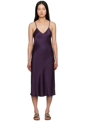 Silk Laundry Purple 90's Midi Dress