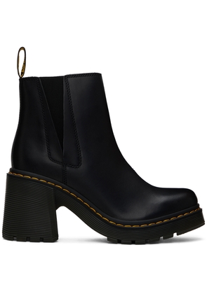 Dr. Martens Black Spence Leather Flared Heel Chelsea Boots