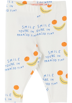 TINYCOTTONS Baby Off-White 'Smile' Leggings