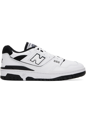 New Balance White & Black BB550 Sneakers