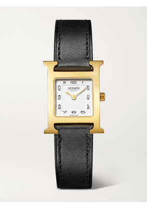 Hermès Timepieces - Heure H 25mm Small Gold-plated Stainless Steel Leather Watch - White - One size