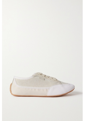 The Row - Bonnie Leather-trimmed Suede, Mesh And Canvas Sneakers - White - IT35,IT36,IT36.5,IT37,IT37.5,IT38,IT38.5,IT39,IT39.5,IT40,IT40.5,IT41,IT41.5,IT42