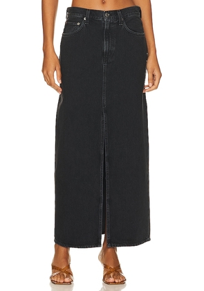 AGOLDE Leif Low Slung Skirt in Black. Size 24, 26, 27, 28, 29.