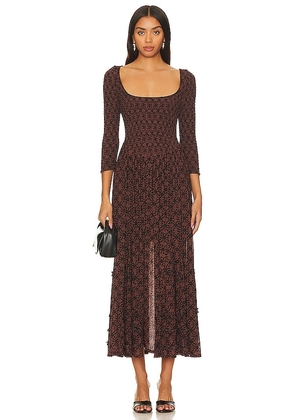 Free People Its Fate Midi in Brown. Size S.
