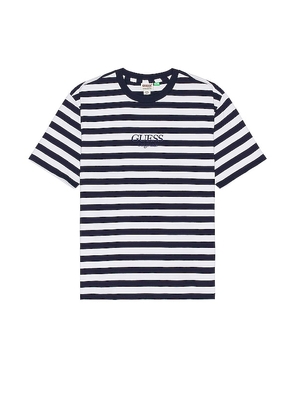 Guess Originals Simple Stripe Tee in Navy. Size S, XL/1X.