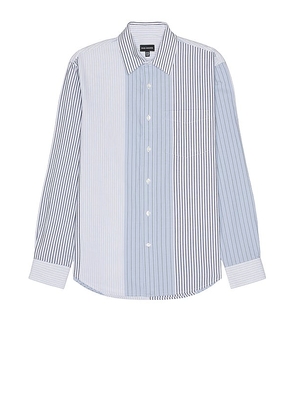 Club Monaco Multi Stripe Long Sleeve Shirt in Blue. Size S, XL/1X.