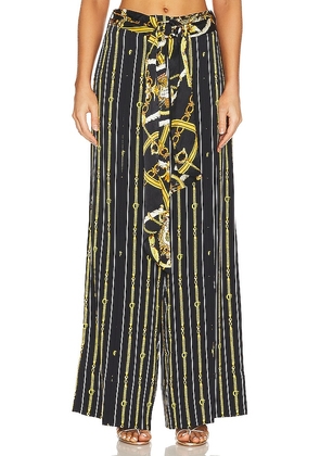 Camilla Belted Wide Leg Pant in Black. Size S.