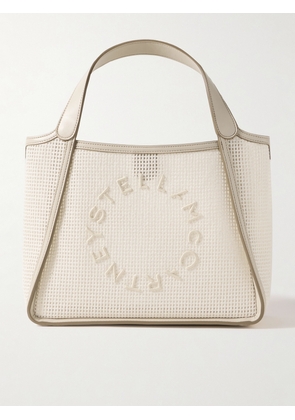 Stella McCartney - Vegan Leather-trimmed Appliquéd Crocheted Cotton Tote - Off-white - One size