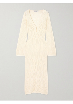 Faithfull The Brand - + Net Sustain Serena Pointelle-knit Cotton Maxi Dress - Off-white - x small,small,medium,large,x large