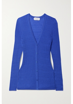 Gabriela Hearst - Emma Pointelle-knit Cashmere And Silk-blend Cardigan - Blue - x small,small,medium,large,x large