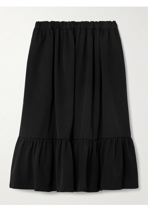 Comme des Garçons GIRL - Tiered Wool-gabardine Midi Skirt - Black - x small,small,medium,large