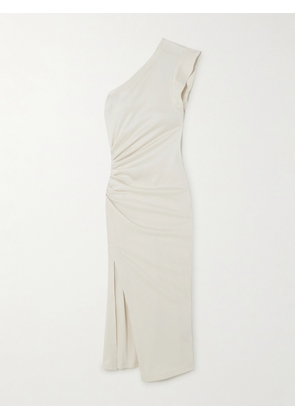 Isabel Marant - Maude One-shoulder Ruched Cotton-jersey Midi Dress - Off-white - x small,small,medium,large,x large
