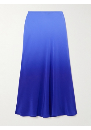 RIXO - Kelly Dégradé Silk Crepe De Chine Midi Skirt - Blue - UK 6,UK 8,UK 10,UK 12,UK 14,UK 16,UK 18,UK 20