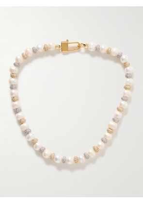 Martha Calvo - Newton Gold And Silver-plated, Pearl And Crystal Necklace - One size