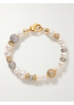 Martha Calvo - Liza Gold-plated, Pearl And Crystal Bracelet - One size
