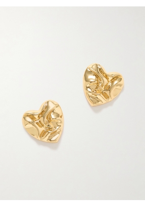 Martha Calvo - Hammered Heart Gold-plated Earrings - One size