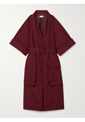 Dries Van Noten - Belted Cotton-poplin Midi Dress - Red - FR34,FR36,FR38,FR40,FR42,FR44
