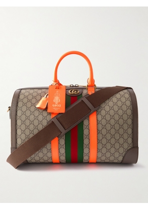 Gucci - Savoy Webbing And Leather-trimmed Printed Coated-canvas Weekend Bag - Neutrals - One size