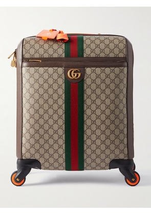 Gucci - Savoy Leather-trimmed Printed Coated-canvas Suitcase - Neutrals - One size