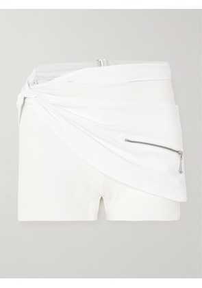 Nike - + Jacquemus Belted Layered Stretch Shorts - White - xx small,x small,small,medium,large