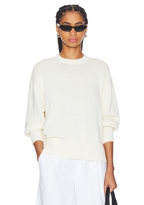 Guest In Residence Breezy Crew Sweater in Cream. Size M, S, XS.