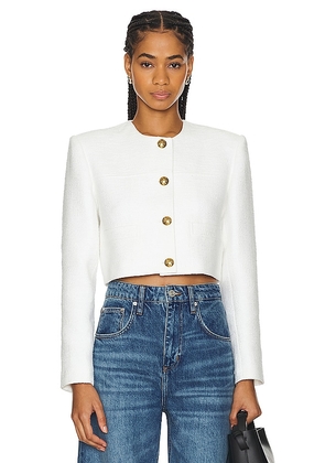 Citizens of Humanity Pia Cropped Jacket in White. Size XL.