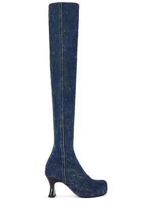 Diesel Woodstock Thigh High Boot in Blue. Size 38, 39, 40.