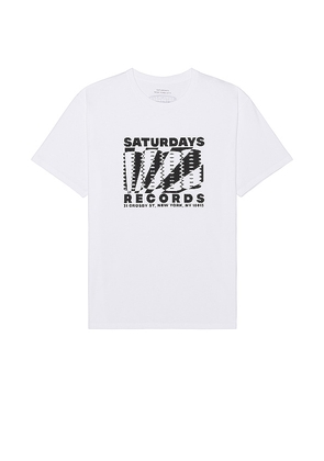 SATURDAYS NYC Records Tee in White. Size XL/1X.