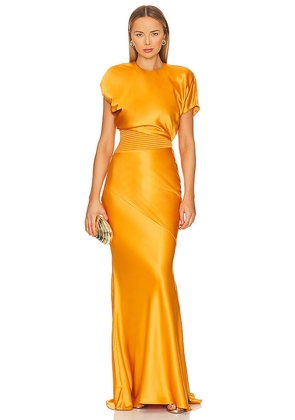 Zhivago Bond Gown in Mustard. Size 2, 6, 8.