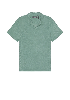 WAO Towel Terry Polo in Sage. Size S, XL/1X, XS.
